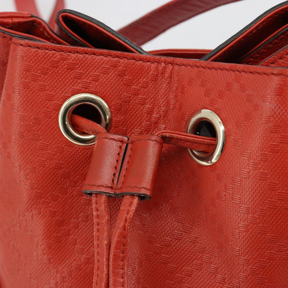 GUCCI Diamante Shoulder Bag Leather Red Gold 354229 Auth 181220
