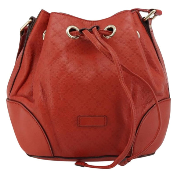 GUCCI Diamante Shoulder Bag Leather Red Gold 354229 Auth 181220