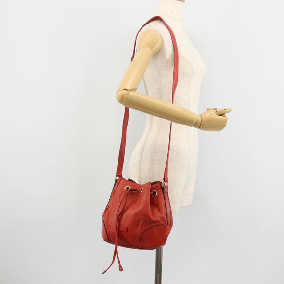 GUCCI Diamante Shoulder Bag Leather Red Gold 354229 Auth 181220