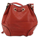 GUCCI Diamante Shoulder Bag Leather Red Gold 354229 Auth 181220-2