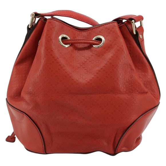 GUCCI Diamante Shoulder Bag Leather Red Gold 354229 Auth 181220