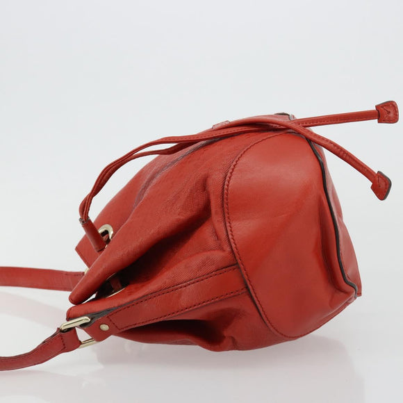 GUCCI Diamante Shoulder Bag Leather Red Gold 354229 Auth 181220