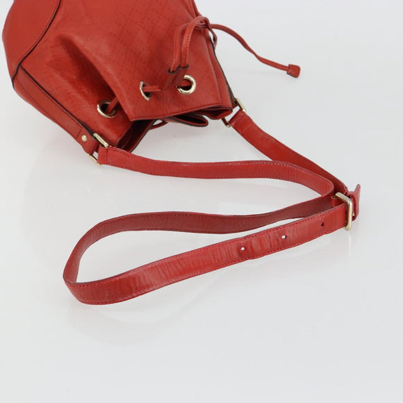 GUCCI Diamante Shoulder Bag Leather Red Gold 354229 Auth 181220