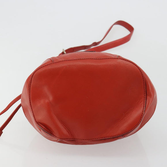 GUCCI Diamante Shoulder Bag Leather Red Gold 354229 Auth 181220
