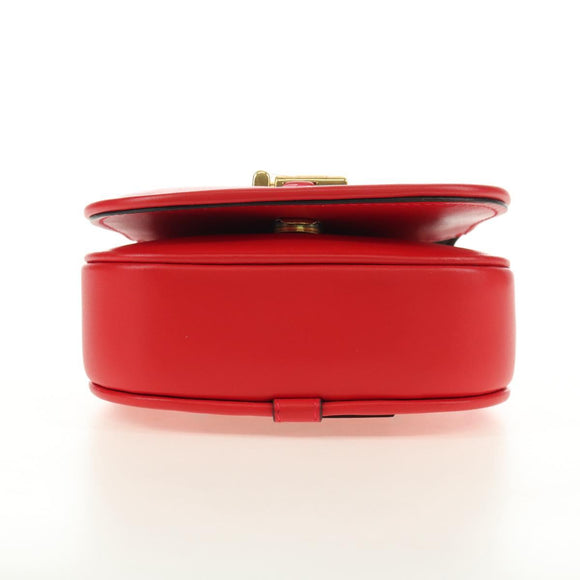 FENDI C'mon Kleine Umhängetasche Leder Rot Gold Original 181237M