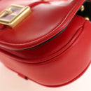 FENDI C'mon Kleine Umhängetasche Leder Rot Gold Original 181237M-16