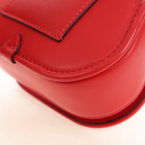 FENDI C'mon Kleine Umhängetasche Leder Rot Gold Original 181237M