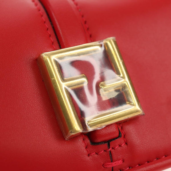 FENDI C'mon Kleine Umhängetasche Leder Rot Gold Original 181237M
