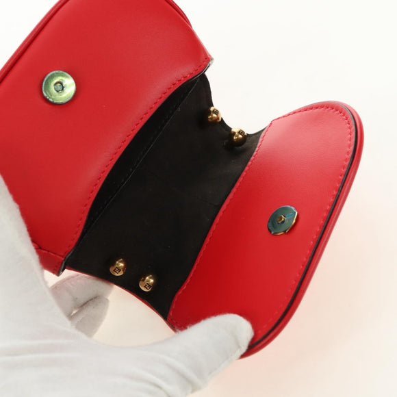 FENDI C'mon Kleine Umhängetasche Leder Rot Gold Original 181237M