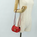 FENDI C'mon Kleine Umhängetasche Leder Rot Gold Original 181237M-23