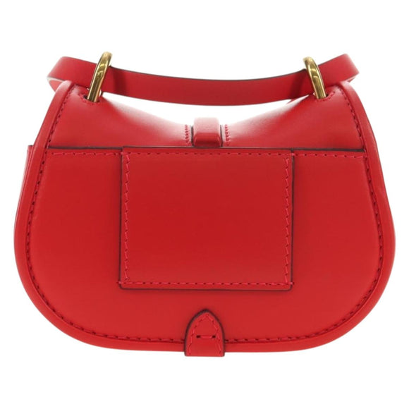 FENDI C'mon Kleine Umhängetasche Leder Rot Gold Original 181237M
