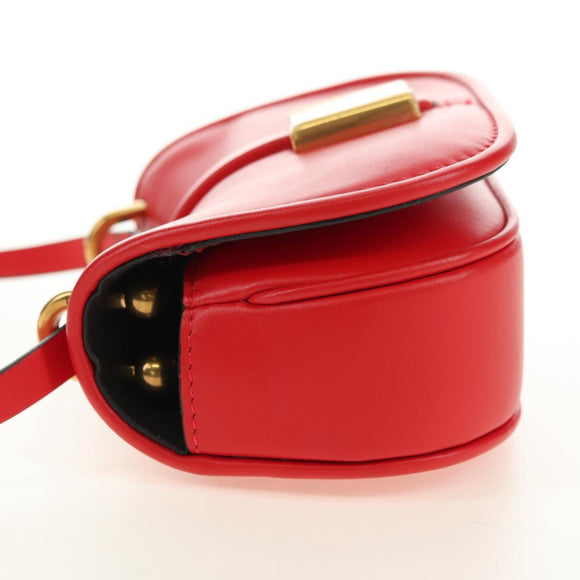 FENDI C'mon Kleine Umhängetasche Leder Rot Gold Original 181237M