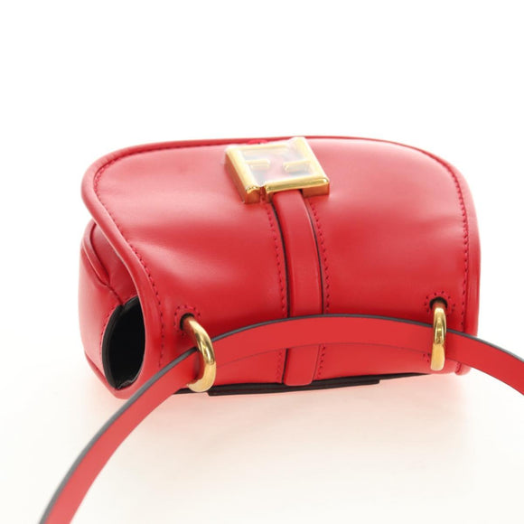 FENDI C'mon Kleine Umhängetasche Leder Rot Gold Original 181237M