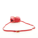 FENDI C'mon Kleine Umhängetasche Leder Rot Gold Original 181237M-7