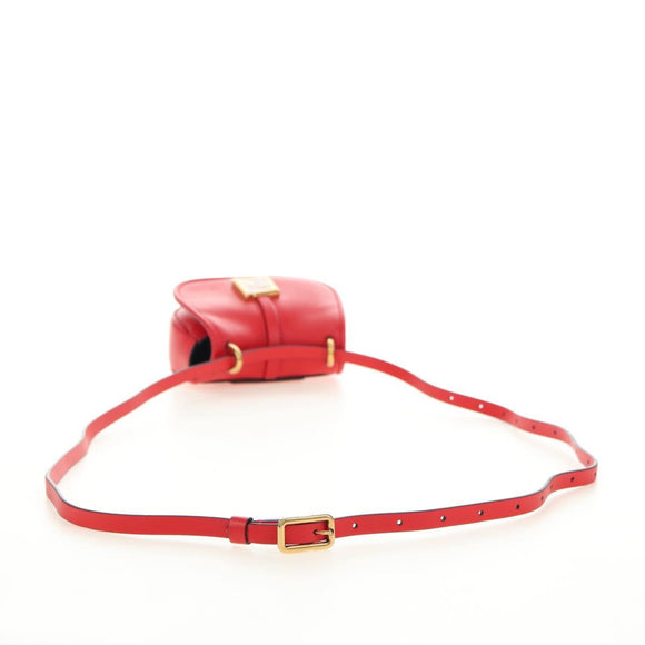 FENDI C'mon Kleine Umhängetasche Leder Rot Gold Original 181237M