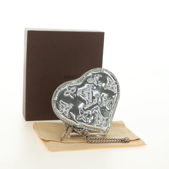 LOUIS VUITTON Miroir Porte Monnaie Coeur Münztäschchen Silber M93566 Auth 181238V