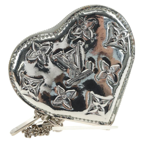 LOUIS VUITTON Miroir Porte Monnaie Coeur Münztäschchen Silber M93566 Auth 181238V