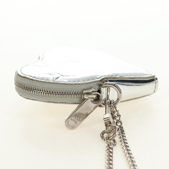 LOUIS VUITTON Miroir Porte Monnaie Coeur Münztäschchen Silber M93566 Auth 181238V