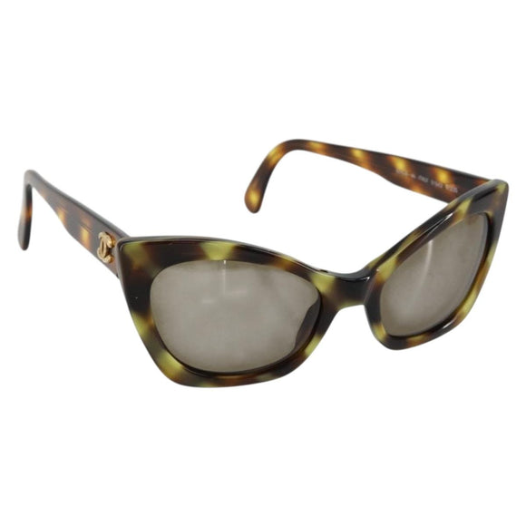 CHANEL Sonnenbrille Kunststoff Braun CC Auth 181241