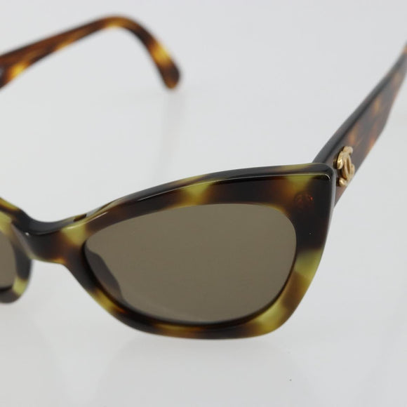 CHANEL Sonnenbrille Kunststoff Braun CC Auth 181241