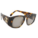 CHANEL Matelasse Sonnenbrille Kunststoff Braun CC Auth 181242-1