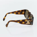 CHANEL Matelasse Sonnenbrille Kunststoff Braun CC Auth 181242-4