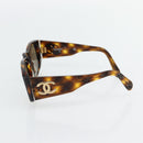 CHANEL Matelasse Sonnenbrille Kunststoff Braun CC Auth 181242-6