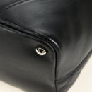 CHANEL Cambon Line Matelasse Tote Bag Leather Black Silver CC Auth 181252SAV-15