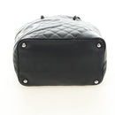 CHANEL Cambon Line Matelasse Tote Bag Leather Black Silver CC Auth 181252SAV-5