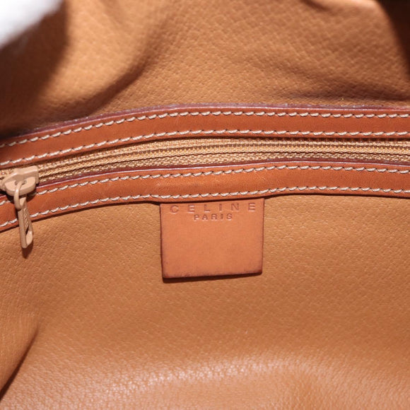 CELINE Macadam Canvas Hand Bag PVC Leather Brown Gold Auth 181253