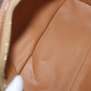 CELINE Macadam Canvas Hand Bag PVC Leather Brown Gold Auth 181253-16