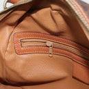 CELINE Macadam Canvas Hand Bag PVC Leather Brown Gold Auth 181253-19