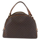 CELINE Macadam Canvas Hand Bag PVC Leather Brown Gold Auth 181253-3