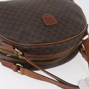 CELINE Macadam Canvas Hand Bag PVC Leather Brown Gold Auth 181253-6