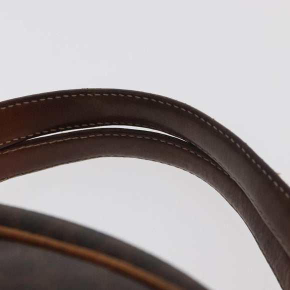 CELINE Macadam Canvas Hand Bag PVC Leather Brown Gold Auth 181253