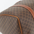 CELINE Macadam Canvas Boston Bag PVC Leather Brown Gold Auth 181254A-14