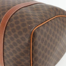 CELINE Macadam Canvas Boston Bag PVC Leather Brown Gold Auth 181254A-15