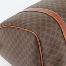 CELINE Macadam Canvas Boston Bag PVC Leather Brown Gold Auth 181254A-16