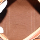 CELINE Macadam Canvas Boston Bag PVC Leather Brown Gold Auth 181254A-11