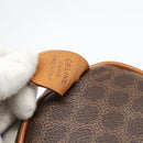 CELINE Macadam Canvas Boston Bag PVC Leather Brown Gold Auth 181254A-12