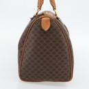CELINE Macadam Canvas Boston Bag PVC Leather Brown Gold Auth 181254A-3