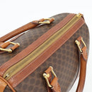 CELINE Macadam Canvas Boston Bag PVC Leather Brown Gold Auth 181254A-6