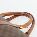 CELINE Macadam Canvas Boston Bag PVC Leather Brown Gold Auth 181254A-8