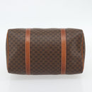 CELINE Macadam Canvas Boston Bag PVC Leather Brown Gold Auth 181254A-5