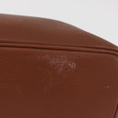 Burberrys Hand Bag Leather Brown Gold Auth 181255A-10