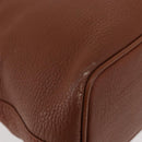 Burberrys Hand Bag Leather Brown Gold Auth 181255A-11