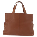 Burberrys Hand Bag Leather Brown Gold Auth 181255A-3