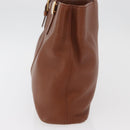 Burberrys Hand Bag Leather Brown Gold Auth 181255A-4