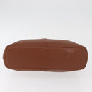 Burberrys Hand Bag Leather Brown Gold Auth 181255A-9