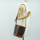 CELINE Triomphe Small Bucket Shoulder Bag PVC Black Gold Auth 181256M-21